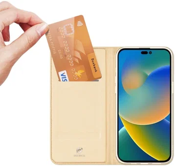 Dux Ducis Skin Pro Series Apple iPhone 14 Pro Max Hoesje Wallet Goud