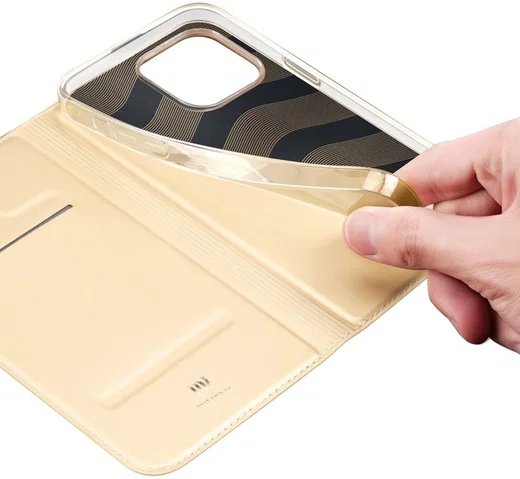 Dux Ducis Skin Pro Series Apple iPhone 14 Pro Max Hoesje Wallet Goud afbeelding 4