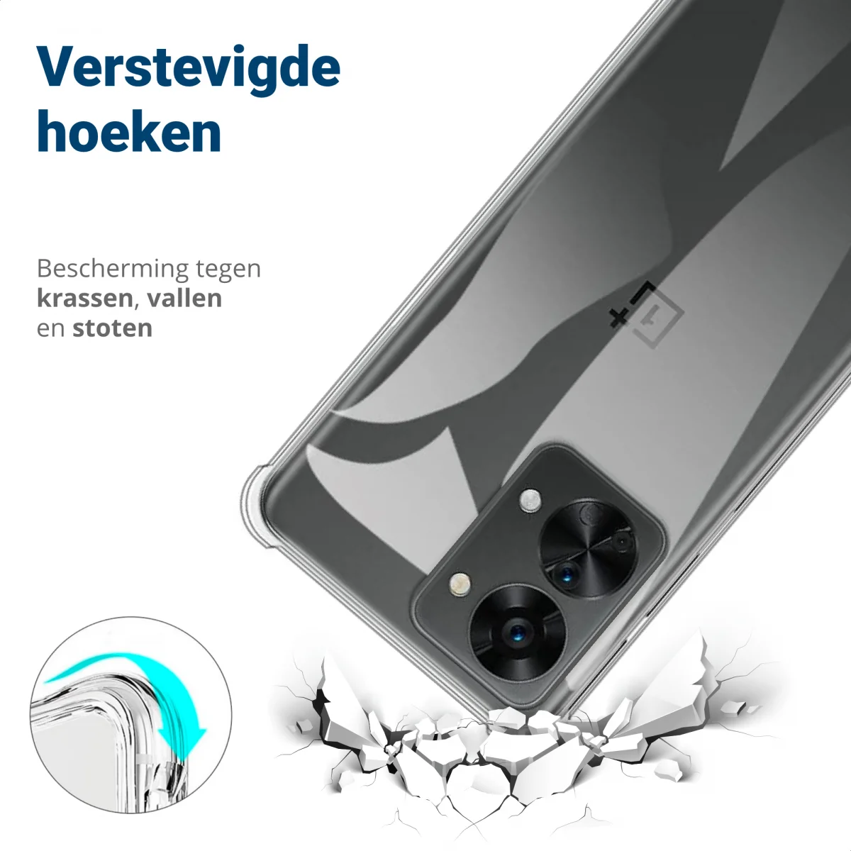 OnePlus Nord 2T Hoesje Schokbestendig en Dun TPU Transparant afbeelding 4