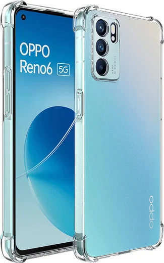 Oppo Reno 6 5G Hoesje Schokbestendig en Dun TPU Transparant afbeelding 1