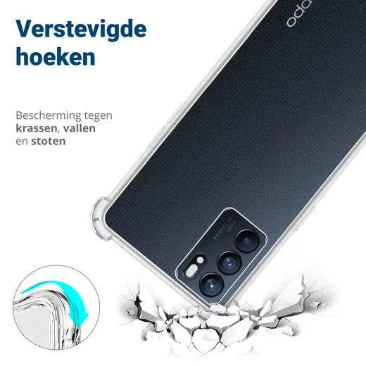 Oppo Reno 6 5G Hoesje Schokbestendig en Dun TPU Transparant afbeelding 4