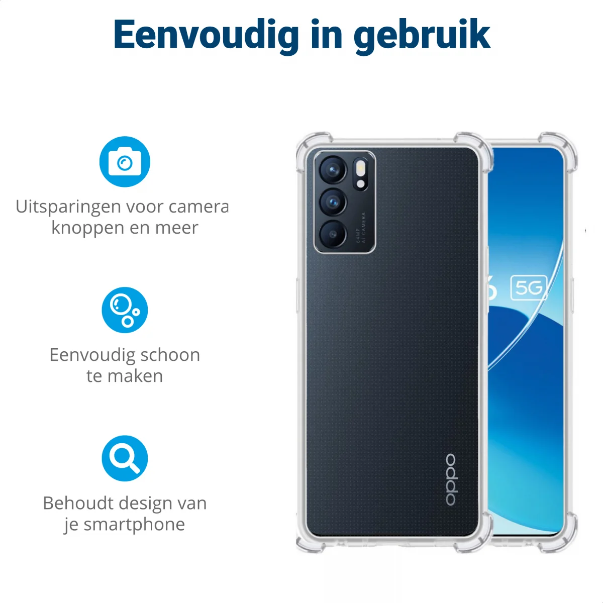 Oppo Reno 6 5G Hoesje Schokbestendig en Dun TPU Transparant afbeelding 7