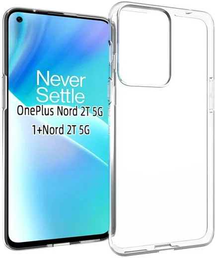OnePlus Nord 2T Hoesje Dun TPU Back Cover Transparant afbeelding 1