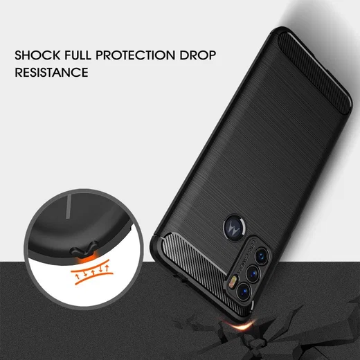 Motorola Moto G60 Hoesje Geborsteld TPU Flexibele Back Cover Blauw afbeelding 6