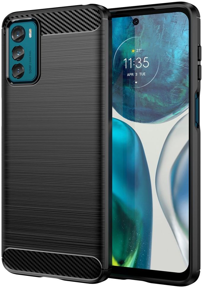 Motorola Moto G42 Hoesje Geborsteld TPU Flexibele Back Cover Zwart afbeelding 1