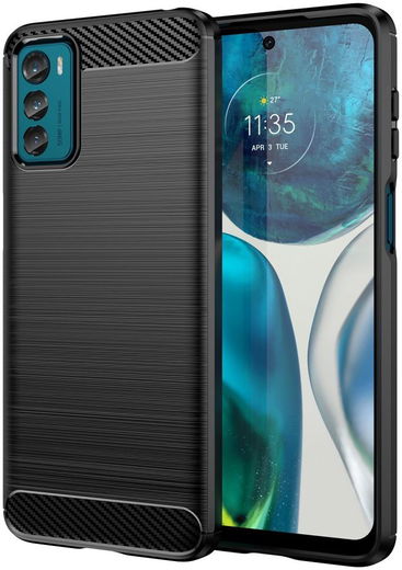 Motorola Moto G42 Hoesje Geborsteld TPU Flexibele Back Cover Zwart afbeelding 1