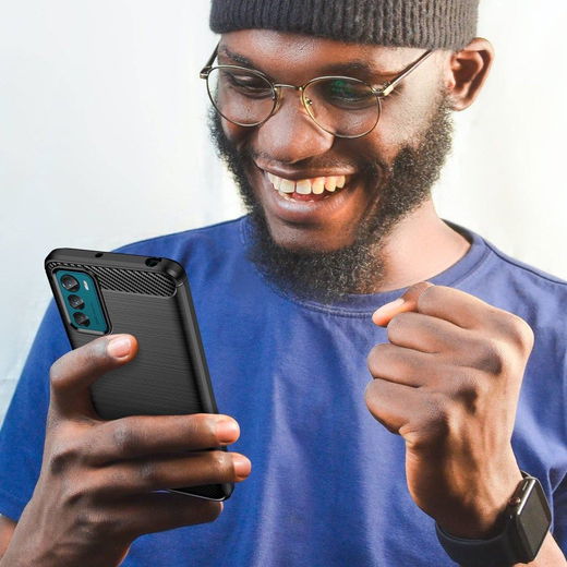 Motorola Moto G42 Hoesje Geborsteld TPU Flexibele Back Cover Zwart afbeelding 8