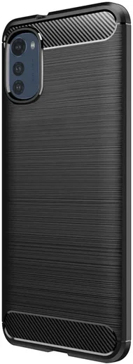 Motorola Moto E32 Hoesje Geborsteld TPU Flexibele Back Cover Zwart afbeelding 4