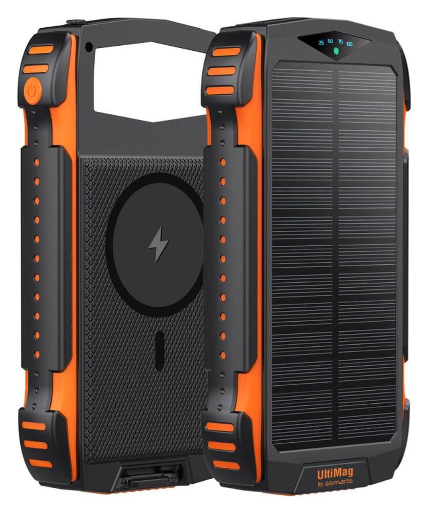 4smarts UltiMag TitanPack Solar MagSafe Powerbank 20.000 mAh Oranje afbeelding 1