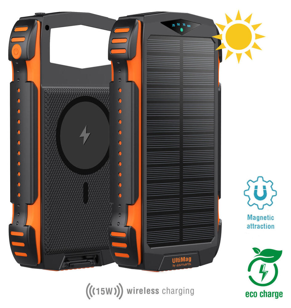 4smarts UltiMag TitanPack Solar MagSafe Powerbank 20.000 mAh Oranje afbeelding 2