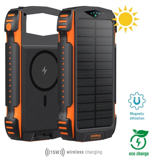 4smarts UltiMag TitanPack Solar MagSafe Powerbank 20.000 mAh Oranje afbeelding 2
