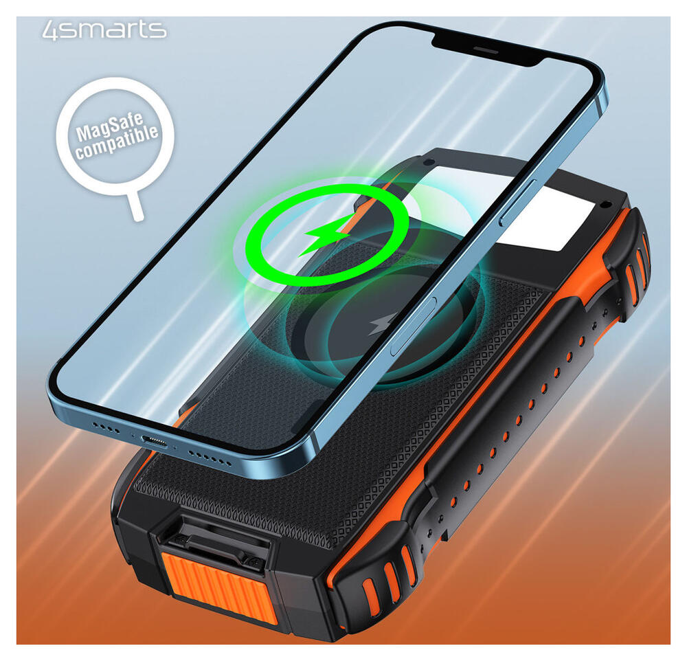 4smarts UltiMag TitanPack Solar MagSafe Powerbank 20.000 mAh Oranje afbeelding 3