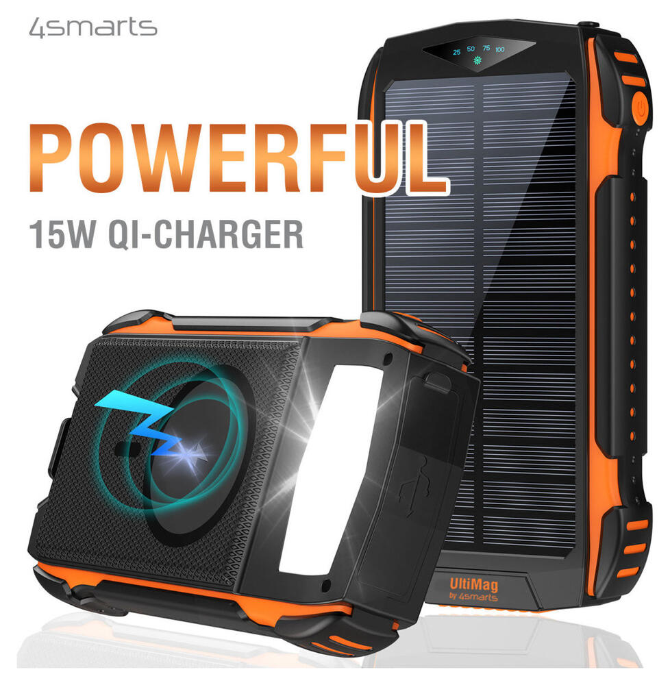 4smarts UltiMag TitanPack Solar MagSafe Powerbank 20.000 mAh Oranje afbeelding 4