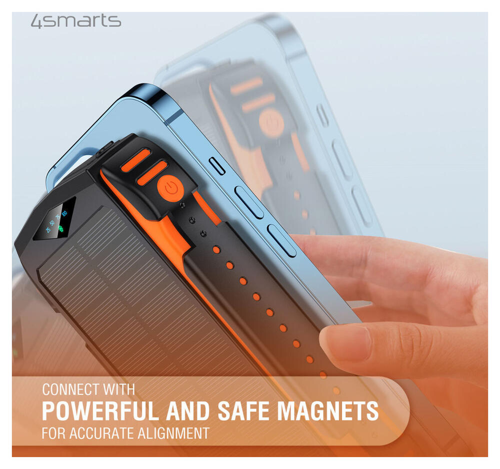 4smarts UltiMag TitanPack Solar MagSafe Powerbank 20.000 mAh Oranje afbeelding 5