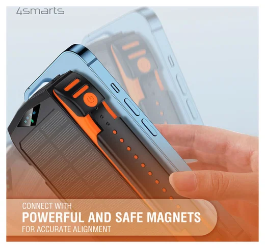 4smarts UltiMag TitanPack Solar MagSafe Powerbank 20.000 mAh Oranje afbeelding 5