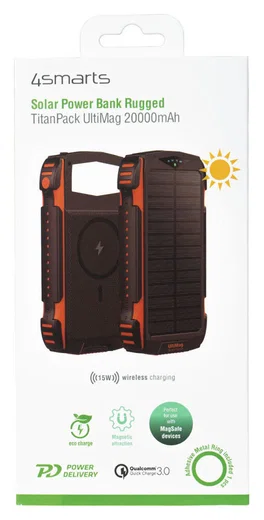 4smarts UltiMag TitanPack Solar MagSafe Powerbank 20.000 mAh Oranje afbeelding 13