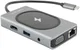 4smarts 9-in-1 USB-C Hub met Draadloze Oplader 15W Grijs afbeelding 3