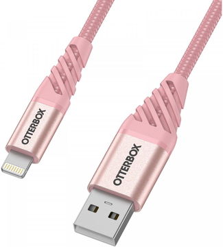 OtterBox Premium MFi USB-A naar Lightning Kabel 3A 1 Meter Roze