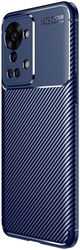 OnePlus Nord 2T Hoesje Siliconen Carbon TPU Back Cover Blauw afbeelding