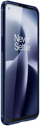 OnePlus Nord 2T Hoesje Siliconen Carbon TPU Back Cover Blauw afbeelding 2