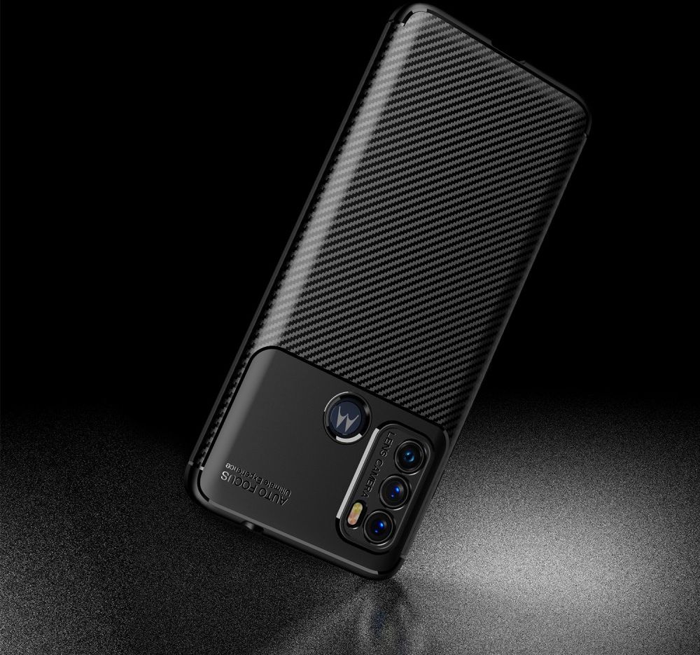 Motorola Moto G60 Hoesje Siliconen Carbon TPU Back Cover Blauw afbeelding 8