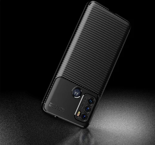 Motorola Moto G60 Hoesje Siliconen Carbon TPU Back Cover Blauw afbeelding 8
