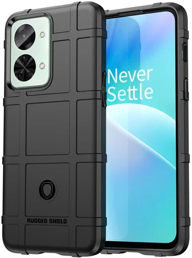 OnePlus Nord 2T Hoesje Shock Proof Rugged Shield Back Cover Zwart afbeelding 1