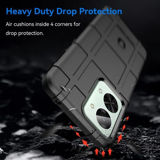 OnePlus Nord 2T Hoesje Shock Proof Rugged Shield Back Cover Zwart afbeelding 3