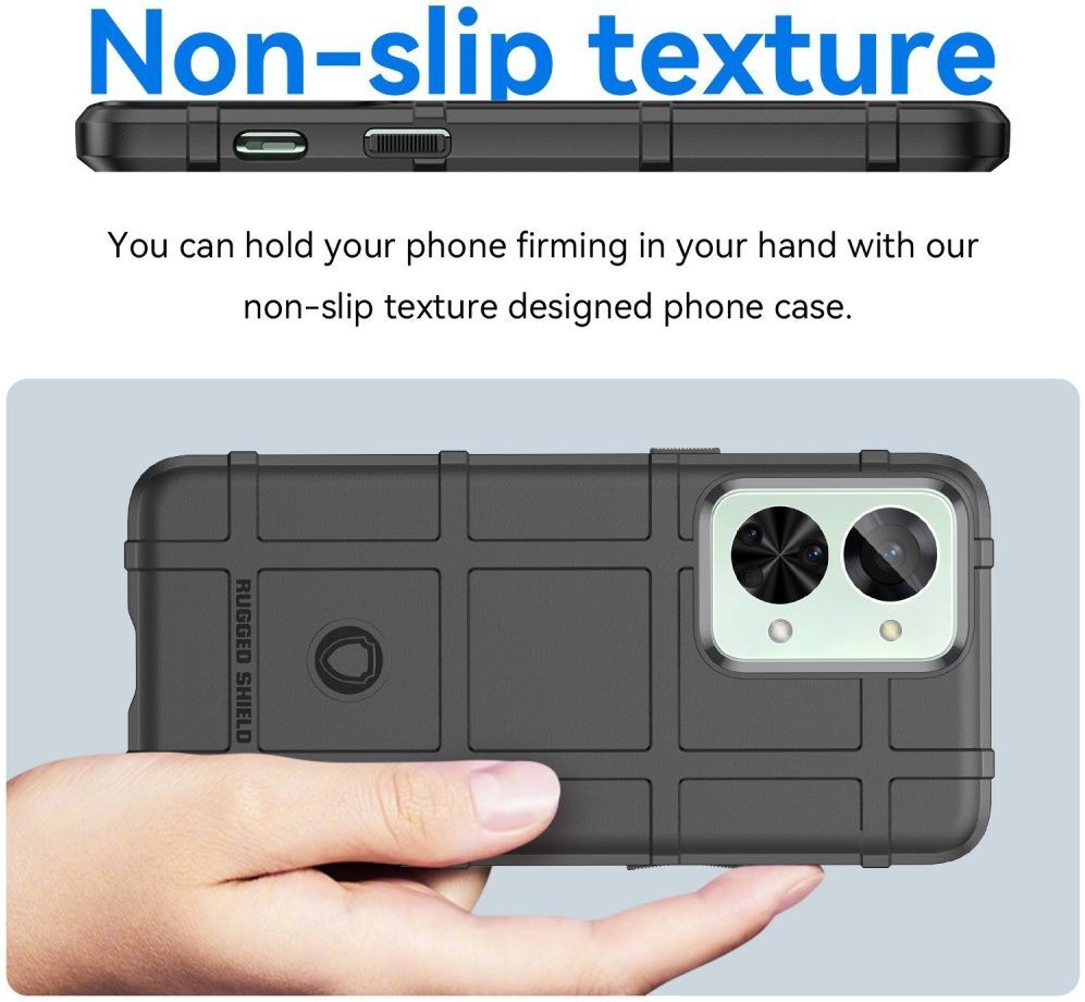 OnePlus Nord 2T Hoesje Shock Proof Rugged Shield Back Cover Zwart afbeelding 6