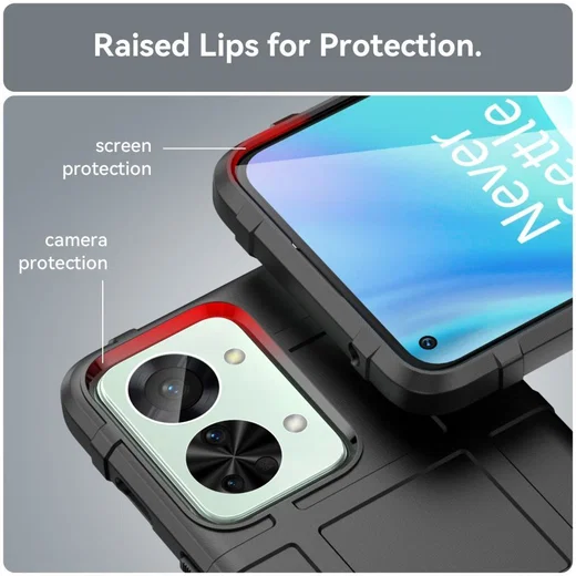 OnePlus Nord 2T Hoesje Shock Proof Rugged Shield Back Cover Zwart afbeelding 4