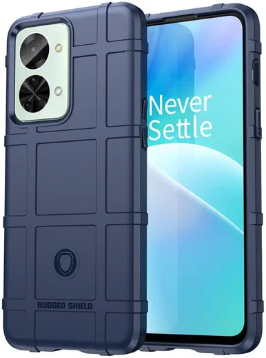 OnePlus Nord 2T Hoesje Shock Proof Rugged Shield Back Cover Blauw afbeelding 1