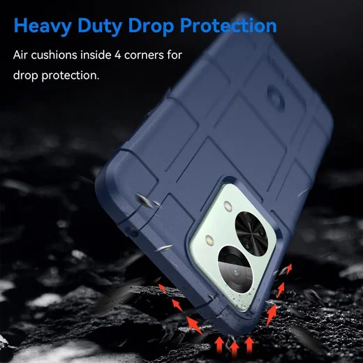 OnePlus Nord 2T Hoesje Shock Proof Rugged Shield Back Cover Blauw afbeelding 3