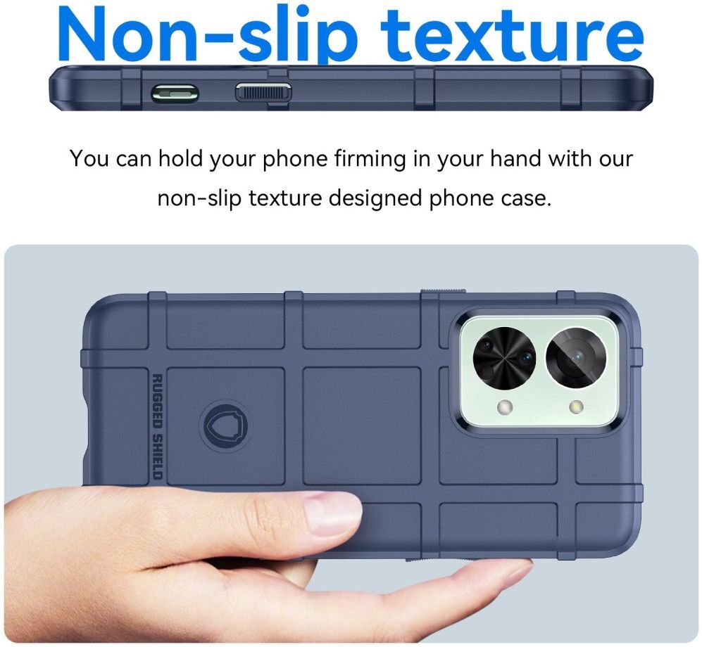 OnePlus Nord 2T Hoesje Shock Proof Rugged Shield Back Cover Blauw afbeelding 7