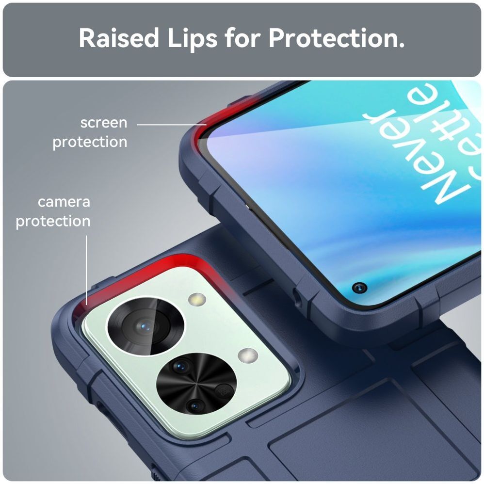 OnePlus Nord 2T Hoesje Shock Proof Rugged Shield Back Cover Blauw afbeelding 5
