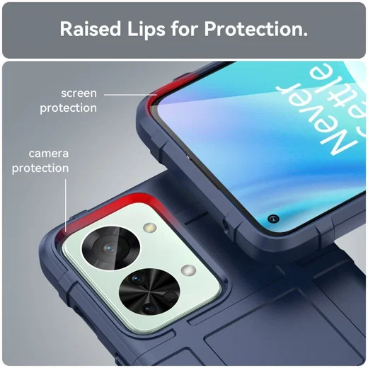OnePlus Nord 2T Hoesje Shock Proof Rugged Shield Back Cover Blauw afbeelding 5