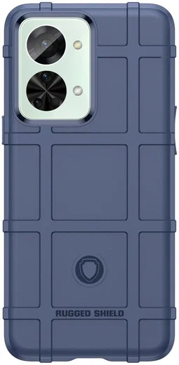 OnePlus Nord 2T Hoesje Shock Proof Rugged Shield Back Cover Blauw afbeelding 2
