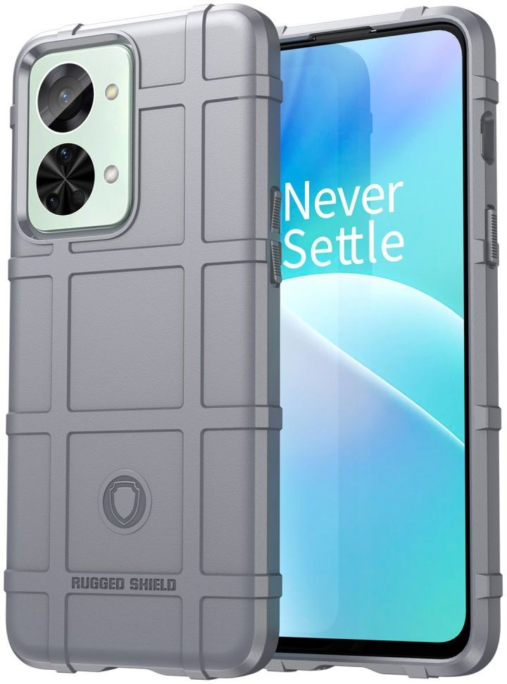 OnePlus Nord 2T Hoesje Shock Proof Rugged Shield Back Cover Grijs afbeelding 1