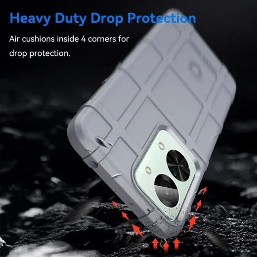 OnePlus Nord 2T Hoesje Shock Proof Rugged Shield Back Cover Grijs afbeelding 3
