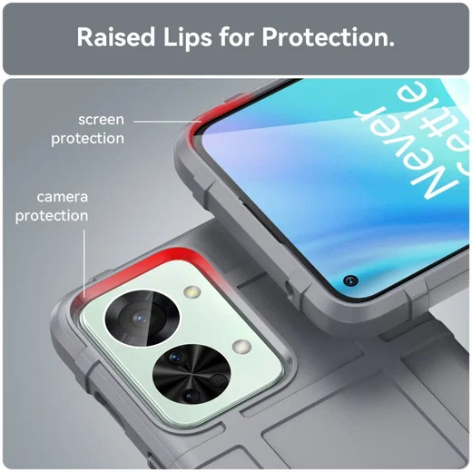 OnePlus Nord 2T Hoesje Shock Proof Rugged Shield Back Cover Grijs afbeelding 5