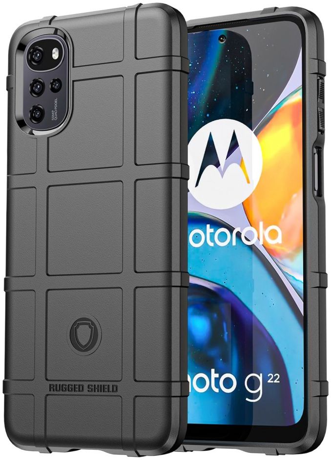 Motorola Moto E32 Hoesje Shock Proof Rugged Shield Back Cover Zwart afbeelding 1