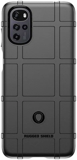 Motorola Moto E32 Hoesje Shock Proof Rugged Shield Back Cover Zwart afbeelding 2