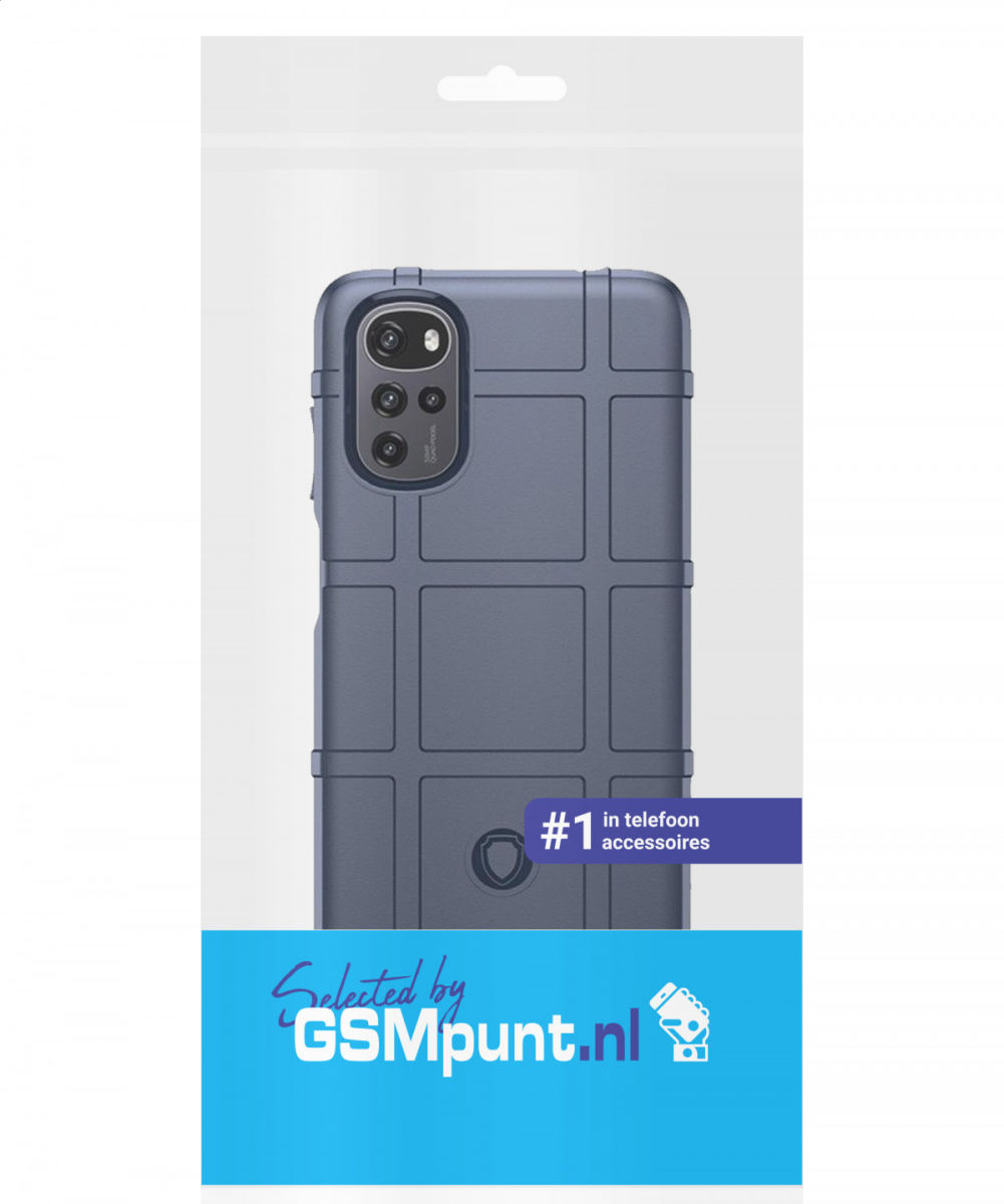 Motorola Moto E32 Hoesje Shock Proof Rugged Shield Back Cover Blauw afbeelding 10