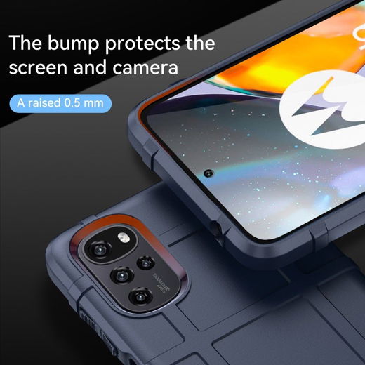 Motorola Moto E32 Hoesje Shock Proof Rugged Shield Back Cover Blauw afbeelding 4