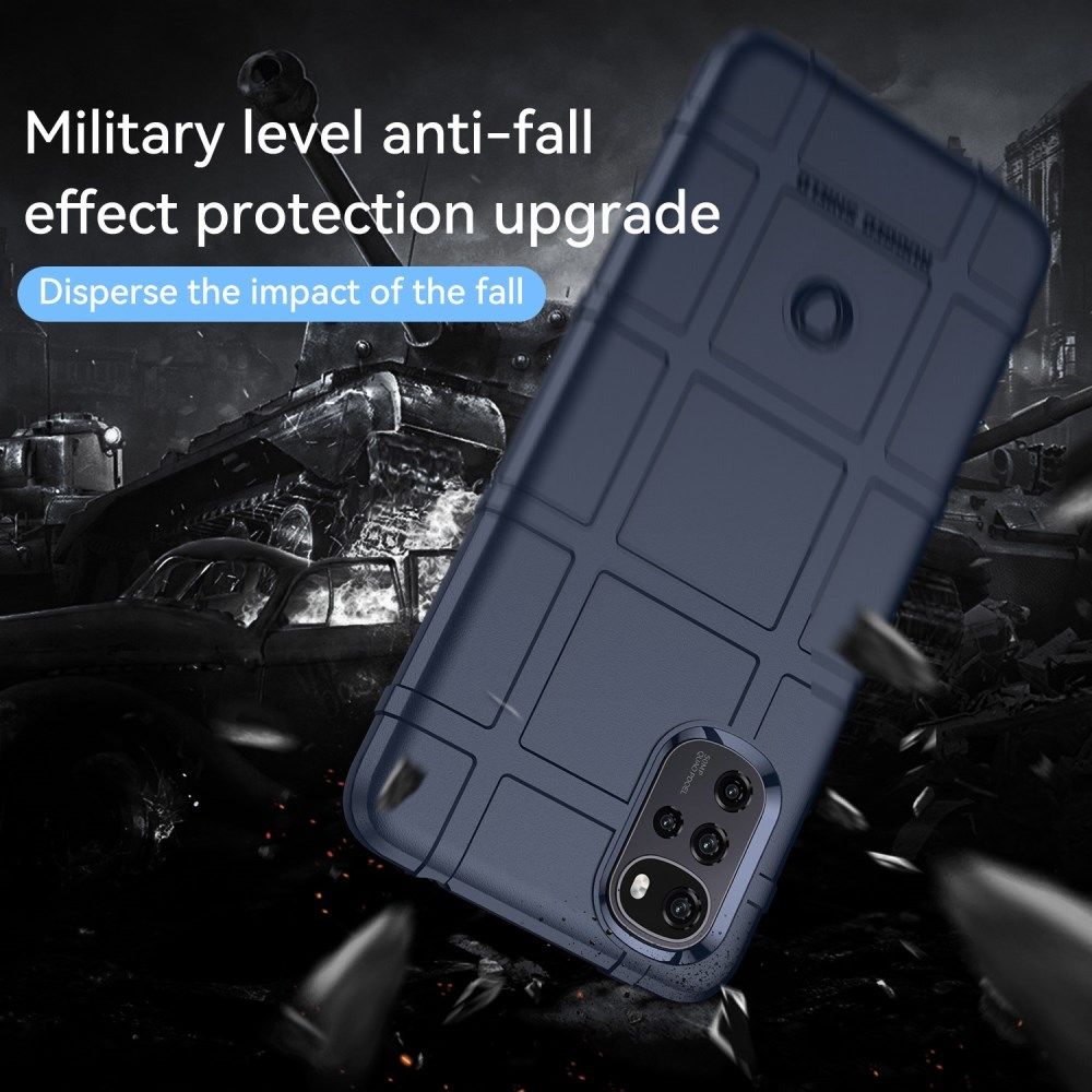 Motorola Moto E32 Hoesje Shock Proof Rugged Shield Back Cover Blauw afbeelding 3