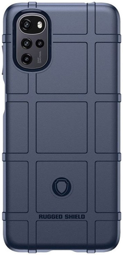 Motorola Moto E32 Hoesje Shock Proof Rugged Shield Back Cover Blauw afbeelding 2