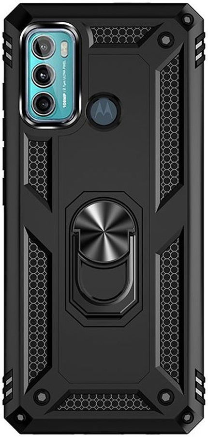 Motorola Moto G60 Hoesje Hybride Kickstand Back Cover Zwart afbeelding 3