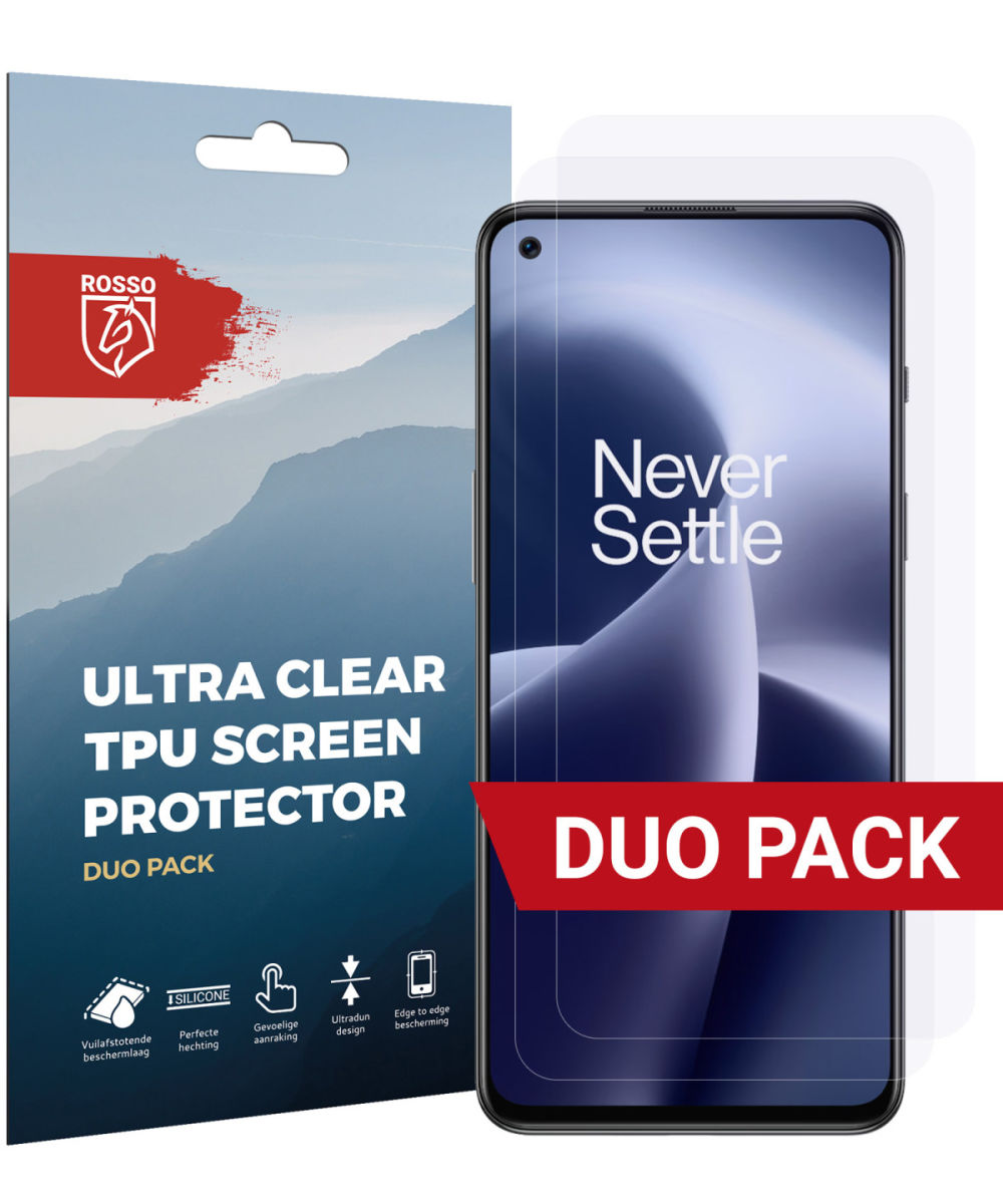 Rosso OnePlus Nord 2T Ultra Clear Screen Protector Duo Pack afbeelding 1