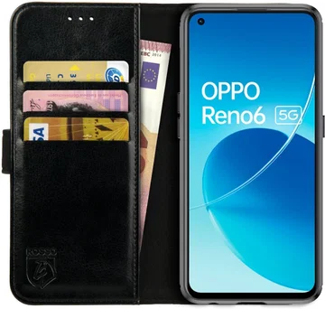 Rosso Element Oppo Reno 6 5G Hoesje Book Cover Wallet Zwart