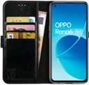 Rosso Element Oppo Reno 6 5G Hoesje Book Cover Wallet Zwart