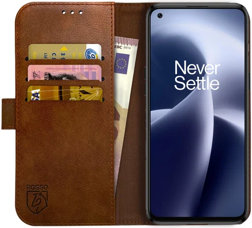 Rosso Element OnePlus Nord 2T Hoesje Book Cover Wallet Bruin afbeelding 1